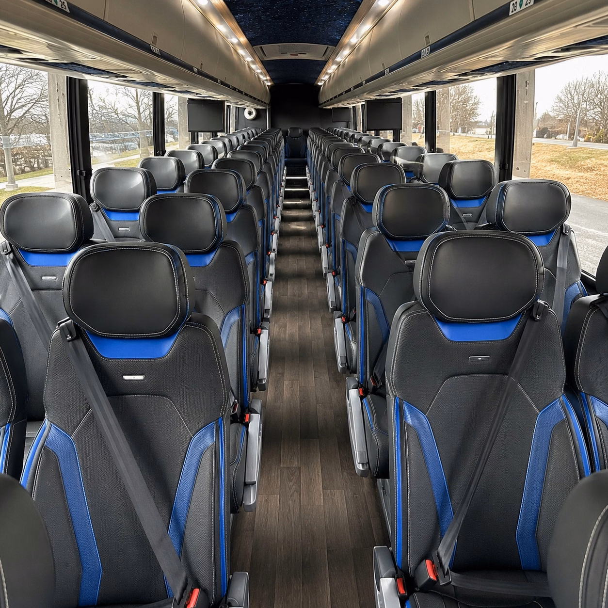 clovis charter bus rental interior